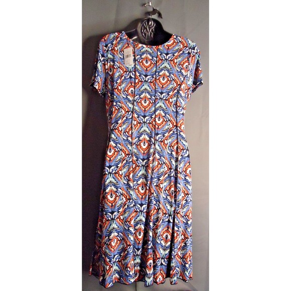 Serenade NY Fit & Flare Multicolored Geometric Print Dress Womens Size Large - Picture 12 of 12